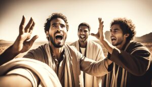 Profeta Eliseu orando com outros profetas