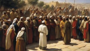 Profeta Samuel no meio do povo de Israel