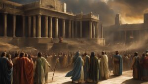 Povo de Israel em frente ao templo